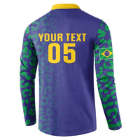 Custom Brazil Football Button Sweatshirt With Leopard Pattern