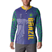 Custom Brazil Football Button Sweatshirt With Leopard Pattern