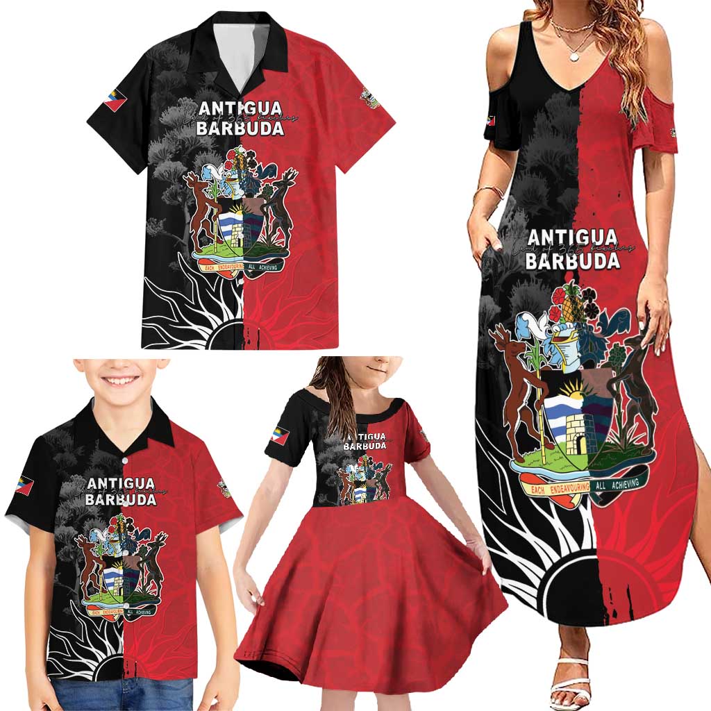 Personalized Antigua and Barbuda Family Matching Summer Maxi Dress and Hawaiian Shirt Land Of 365 Beaches