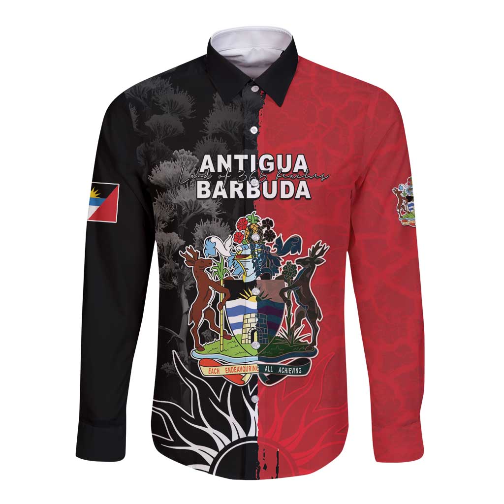 Personalized Antigua and Barbuda Long Sleeve Button Shirt Land Of 365 Beaches