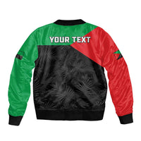 Personalized Martinique Bomber Jacket Simple Style With Palm Leaf Pattern
