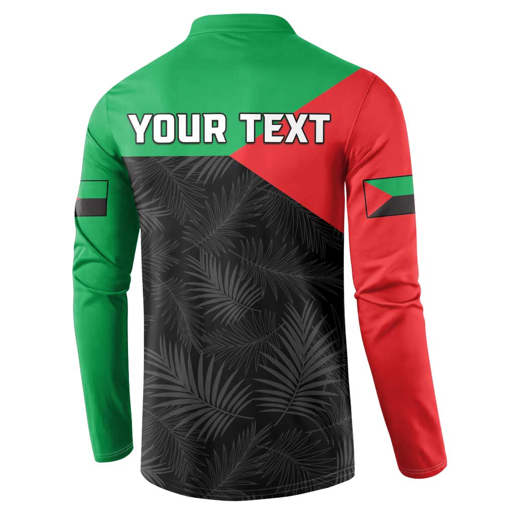 Personalized Martinique Button Sweatshirt Simple Style With Palm Leaf Pattern