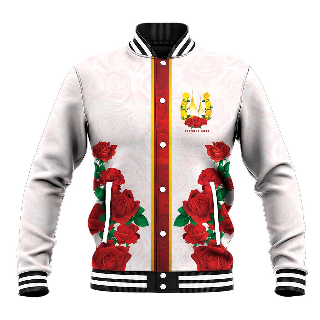 Kentucky Horse Racing Baseball Jacket Rose Floral