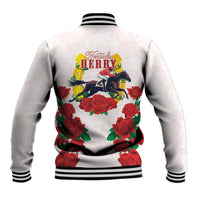 Kentucky Horse Racing Baseball Jacket Rose Floral