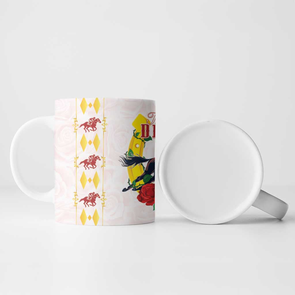 Kentucky Horse Racing Ceramic Mug Rose Floral