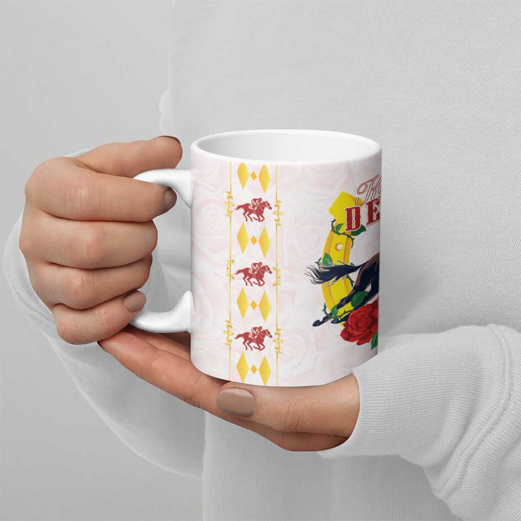 Kentucky Horse Racing Ceramic Mug Rose Floral