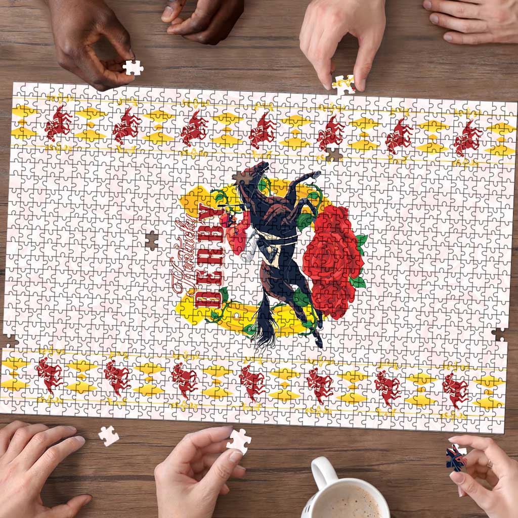 Kentucky Horse Racing Puzzle Rose Floral