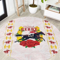 Kentucky Horse Racing Round Carpet Rose Floral