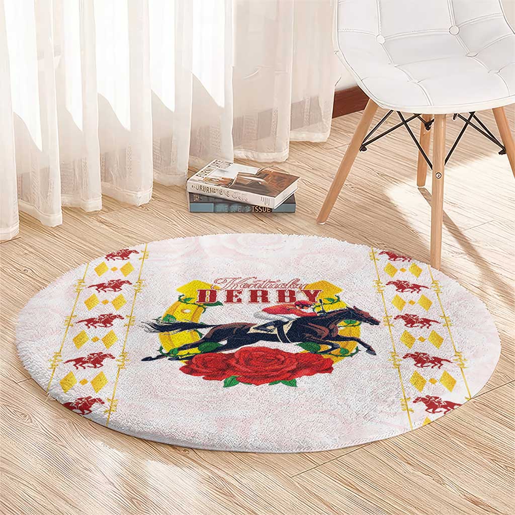 Kentucky Horse Racing Round Carpet Rose Floral