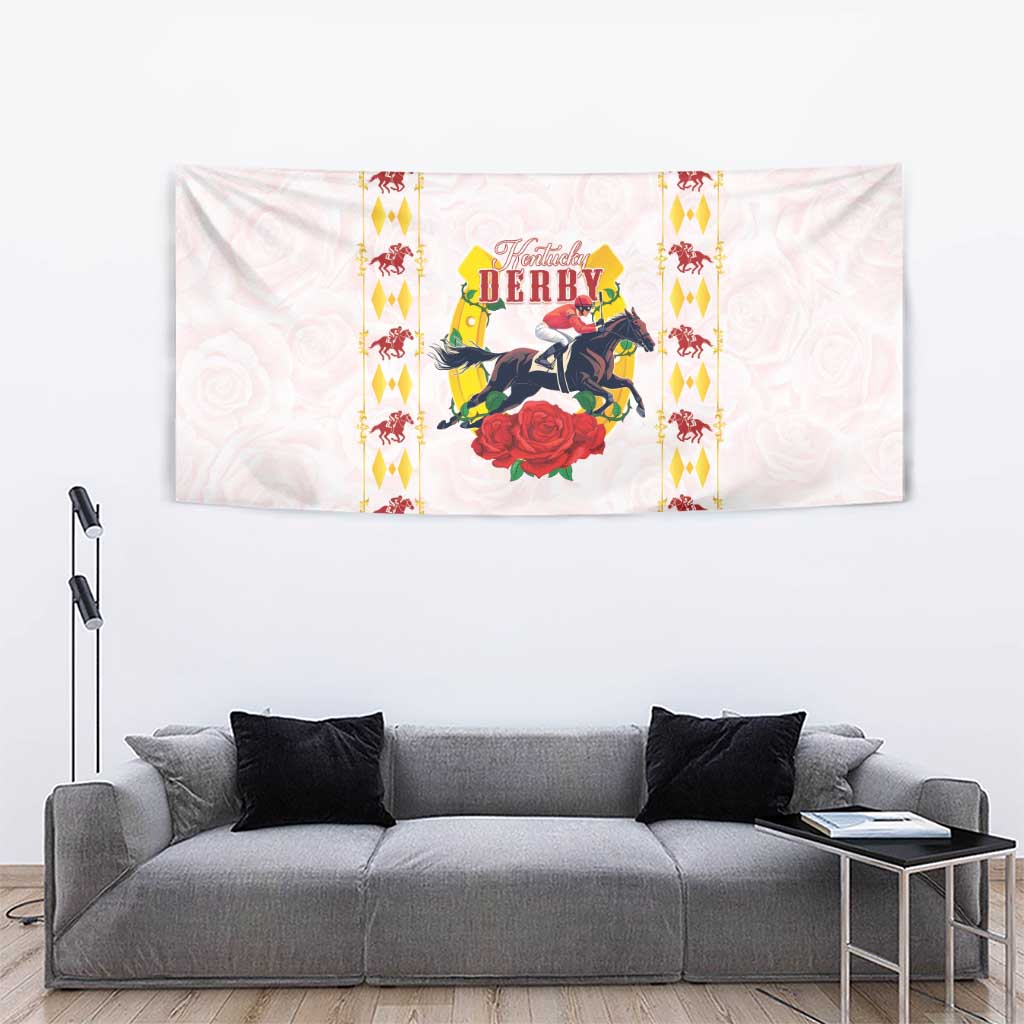 Kentucky Horse Racing Tapestry Rose Floral