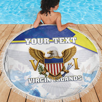 Personalized US Virgin Islands Beach Blanket Happy Independence Day