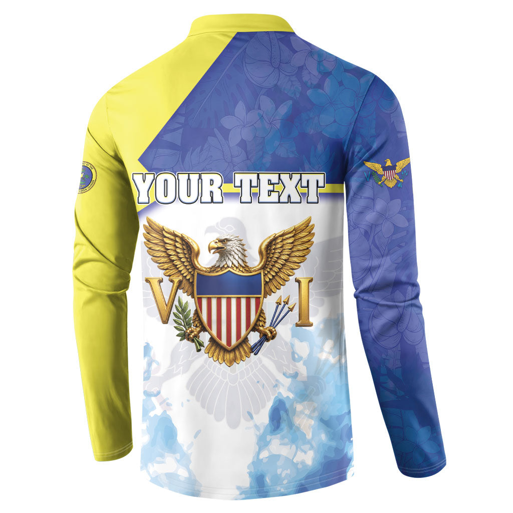 Personalized US Virgin Islands Button Sweatshirt Happy Independence Day