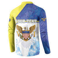 Personalized US Virgin Islands Button Sweatshirt Happy Independence Day