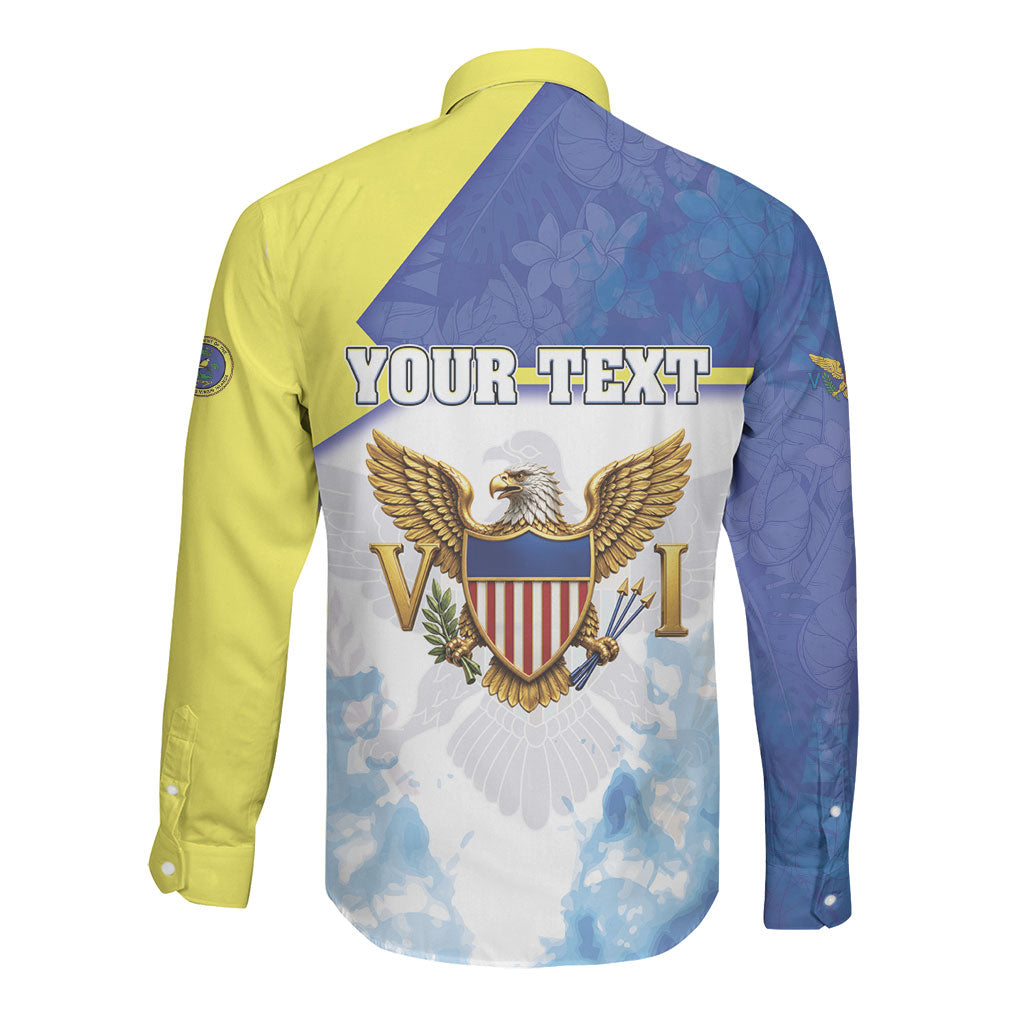 Personalized US Virgin Islands Long Sleeve Button Shirt Happy Independence Day