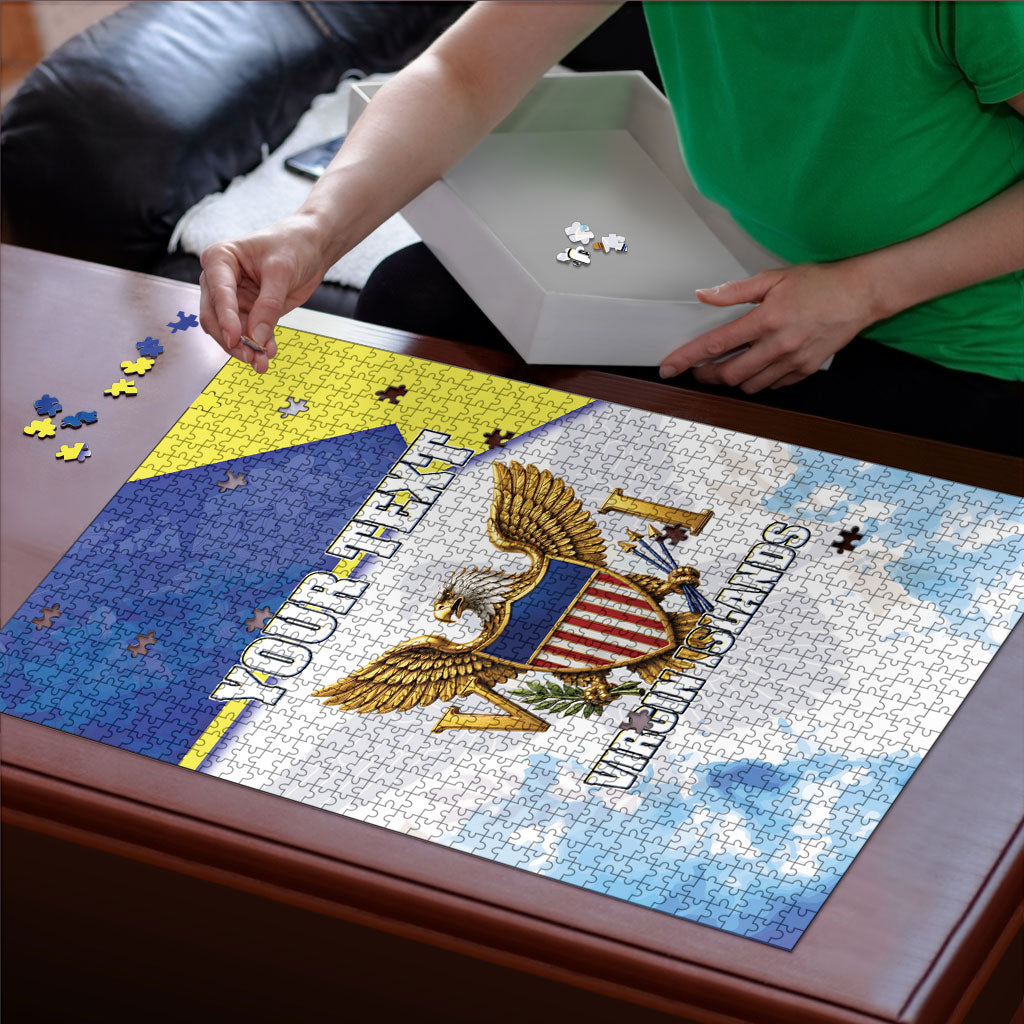 Personalized US Virgin Islands Puzzle Happy Independence Day