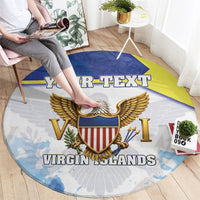 Personalized US Virgin Islands Round Carpet Happy Independence Day
