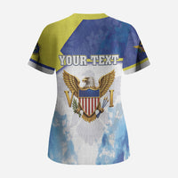 Personalized US Virgin Islands Scrub Top Happy Independence Day