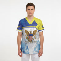 Personalized US Virgin Islands Scrub Top Happy Independence Day