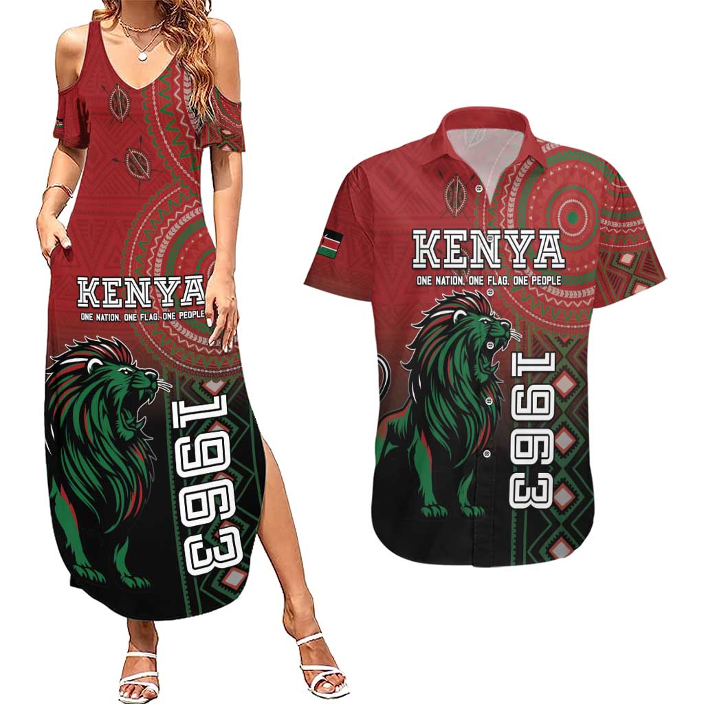 Personalised Kenya Jamhuri Day Couples Matching Summer Maxi Dress and Hawaiian Shirt One Nation One Flag One People LT05 - Wonder Print Shop