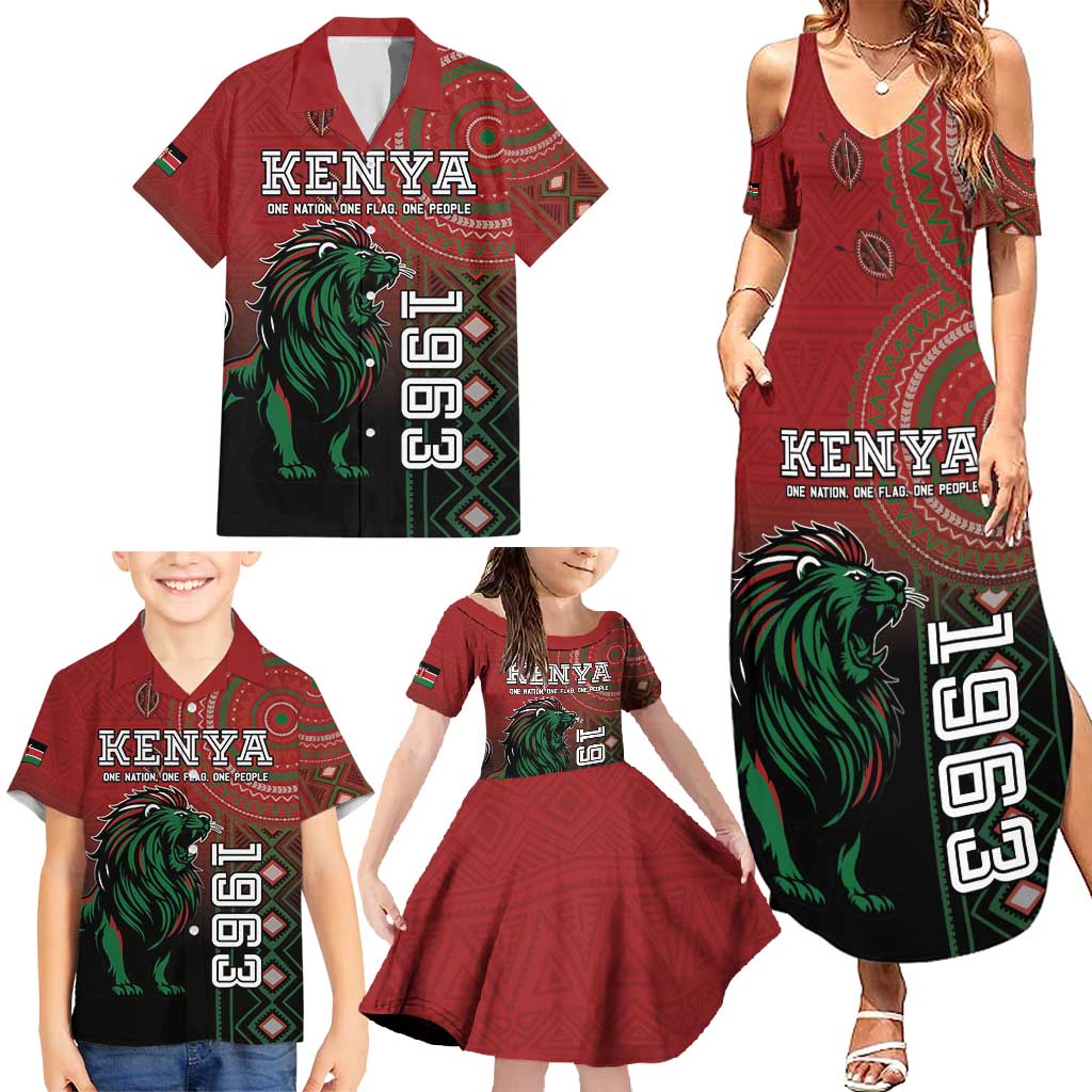 Personalised Kenya Jamhuri Day Family Matching Summer Maxi Dress and Hawaiian Shirt One Nation One Flag One People LT05 - Wonder Print Shop