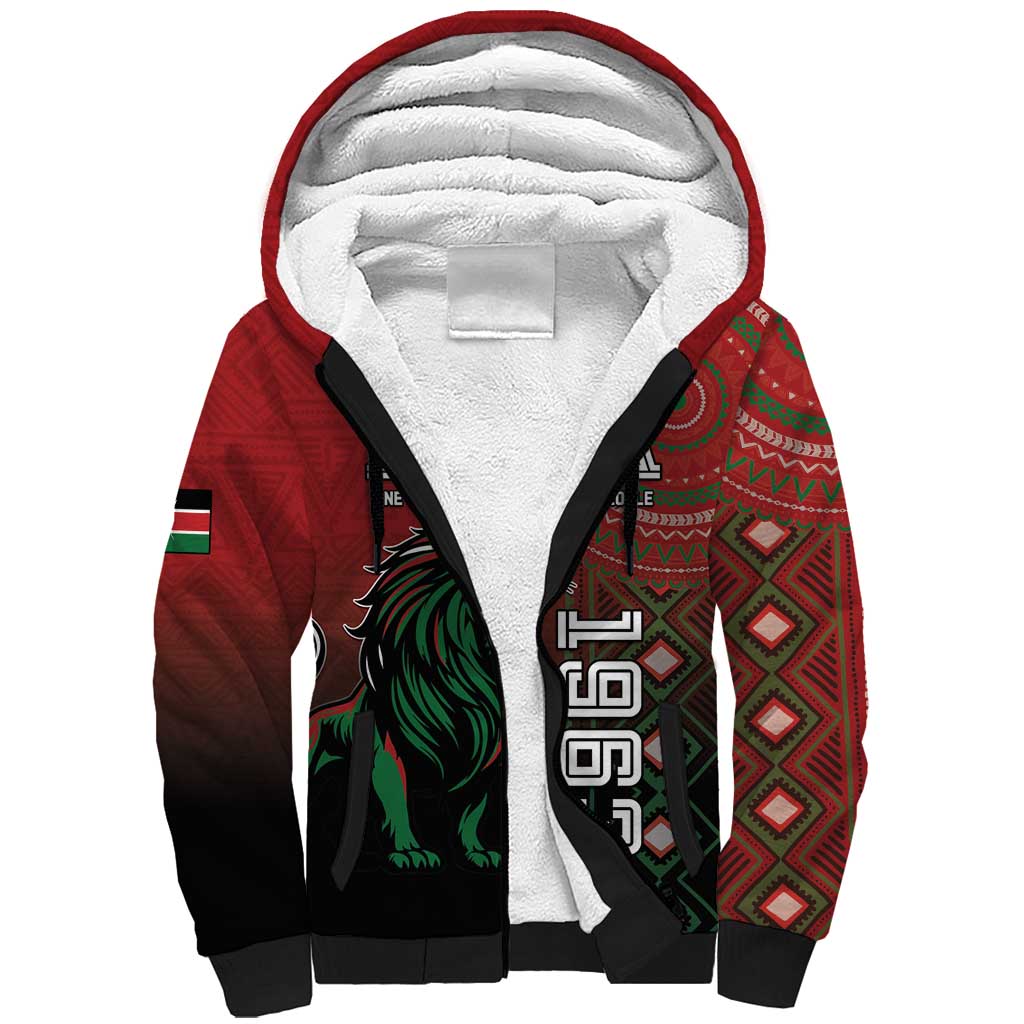 Personalised Kenya Jamhuri Day Sherpa Hoodie One Nation One Flag One People LT05 - Wonder Print Shop