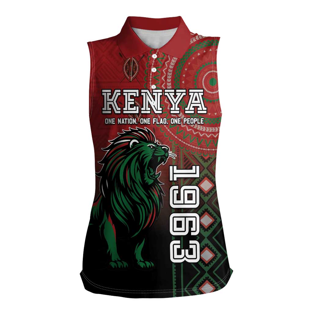 Personalised Kenya Jamhuri Day Women Sleeveless Polo Shirt One Nation One Flag One People LT05 - Wonder Print Shop