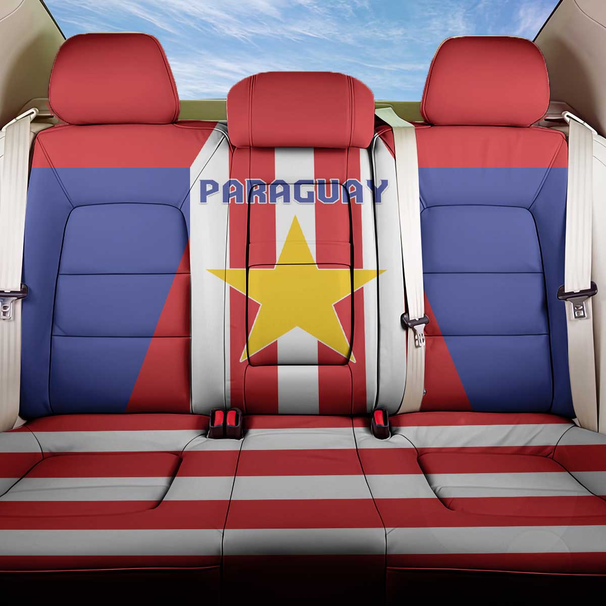 Paraguay Star Football Back Car Seat Cover Go Albirroja