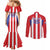 Custom Paraguay Star Football Couples Matching Mermaid Dress and Long Sleeve Button Shirt Go Albirroja