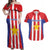 Custom Paraguay Star Football Couples Matching Off Shoulder Maxi Dress and Hawaiian Shirt Go Albirroja