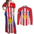 Custom Paraguay Star Football Couples Matching Off Shoulder Maxi Dress and Long Sleeve Button Shirt Go Albirroja