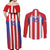 Custom Paraguay Star Football Couples Matching Off Shoulder Maxi Dress and Long Sleeve Button Shirt Go Albirroja