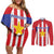 Custom Paraguay Star Football Couples Matching Off Shoulder Short Dress and Long Sleeve Button Shirt Go Albirroja