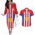 Custom Paraguay Star Football Couples Matching Off The Shoulder Long Sleeve Dress and Hawaiian Shirt Go Albirroja