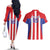 Custom Paraguay Star Football Couples Matching Off The Shoulder Long Sleeve Dress and Hawaiian Shirt Go Albirroja