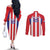 Custom Paraguay Star Football Couples Matching Off The Shoulder Long Sleeve Dress and Long Sleeve Button Shirt Go Albirroja