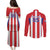 Custom Paraguay Star Football Couples Matching Puletasi and Long Sleeve Button Shirt Go Albirroja