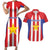 Custom Paraguay Star Football Couples Matching Short Sleeve Bodycon Dress and Hawaiian Shirt Go Albirroja