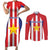 Custom Paraguay Star Football Couples Matching Short Sleeve Bodycon Dress and Long Sleeve Button Shirt Go Albirroja