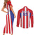 Custom Paraguay Star Football Couples Matching Short Sleeve Bodycon Dress and Long Sleeve Button Shirt Go Albirroja