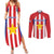 Custom Paraguay Star Football Couples Matching Summer Maxi Dress and Long Sleeve Button Shirt Go Albirroja