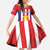 Custom Paraguay Star Football Family Matching Off The Shoulder Long Sleeve Dress and Hawaiian Shirt Go Albirroja