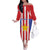 Custom Paraguay Star Football Family Matching Off The Shoulder Long Sleeve Dress and Hawaiian Shirt Go Albirroja