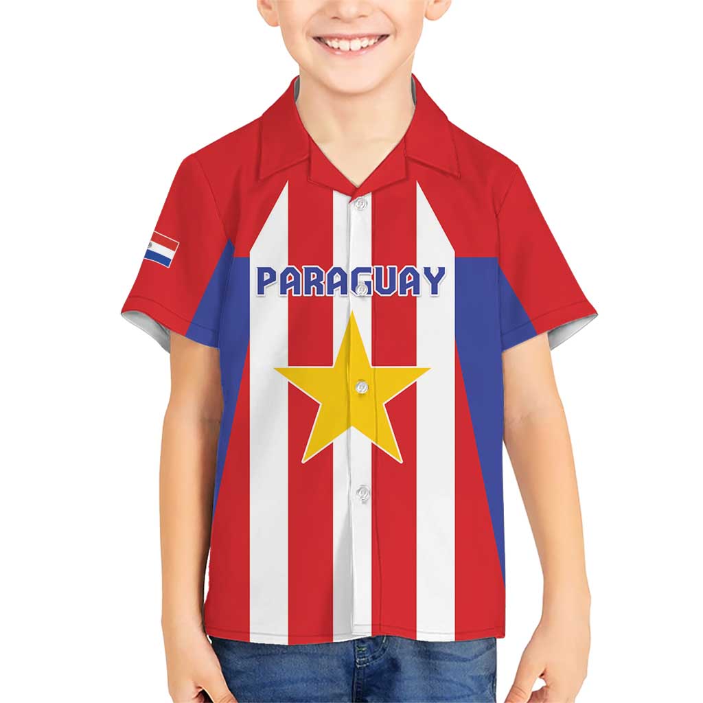 Custom Paraguay Star Football Kid Hawaiian Shirt Go Albirroja