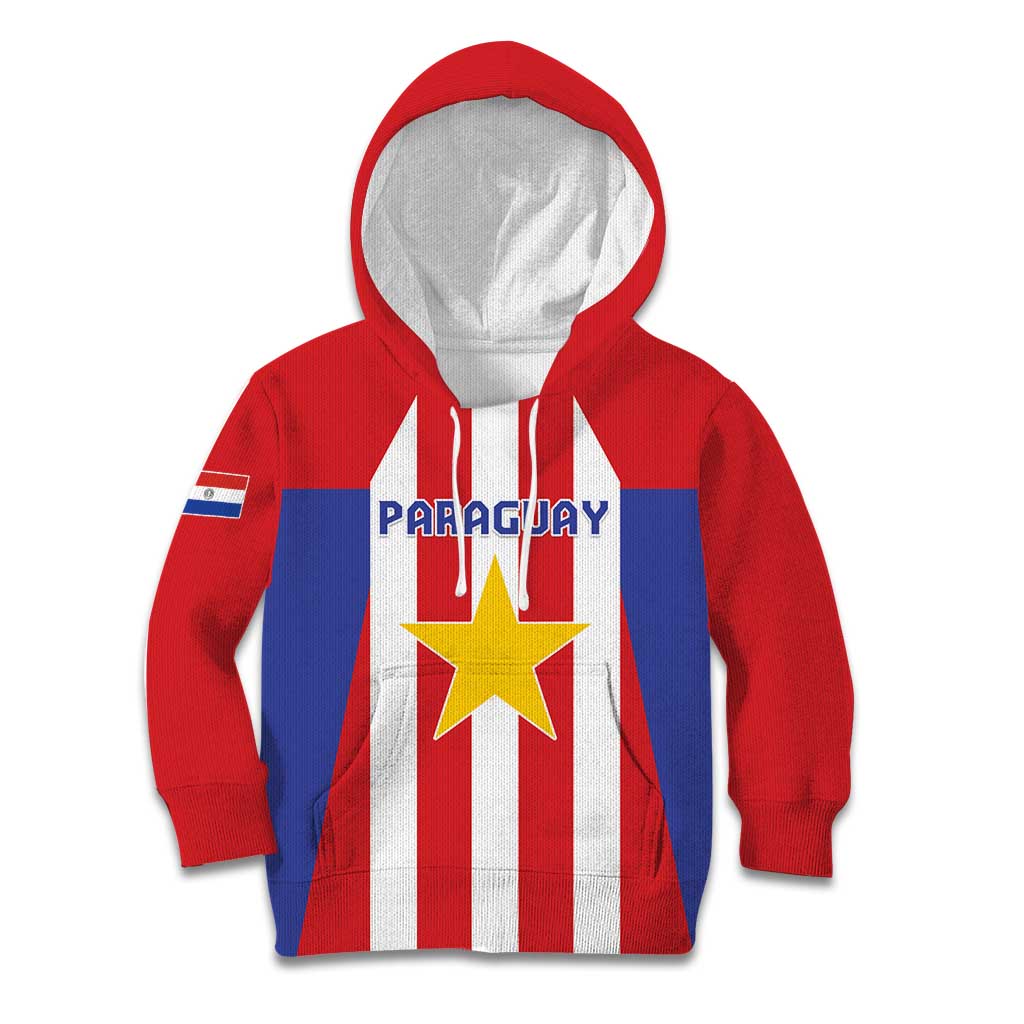 Custom Paraguay Star Football Kid Hoodie Go Albirroja