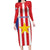 Custom Paraguay Star Football Long Sleeve Bodycon Dress Go Albirroja