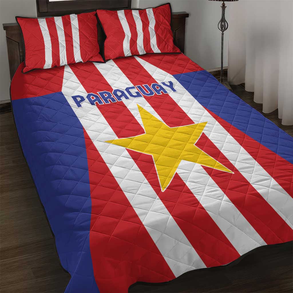 Paraguay Star Football Quilt Bed Set Go Albirroja