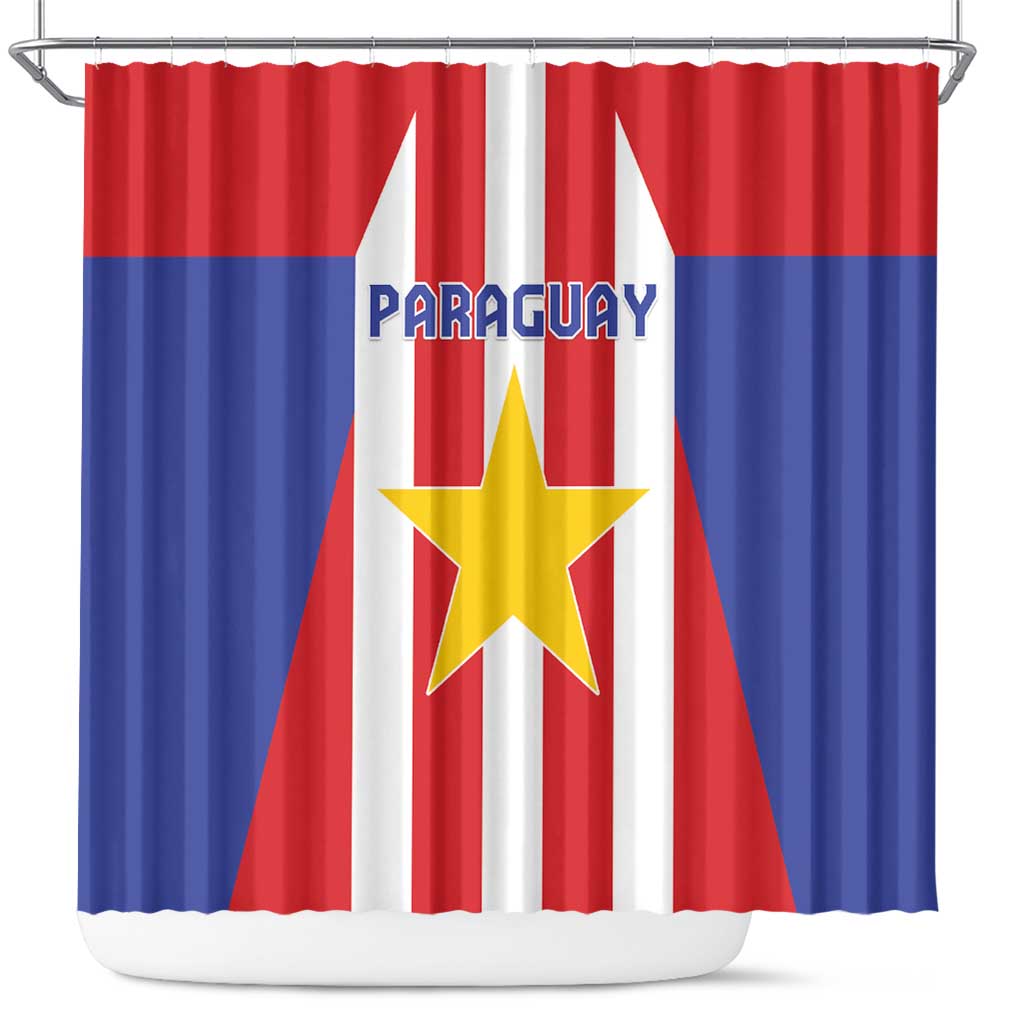 Paraguay Star Football Shower Curtain Go Albirroja