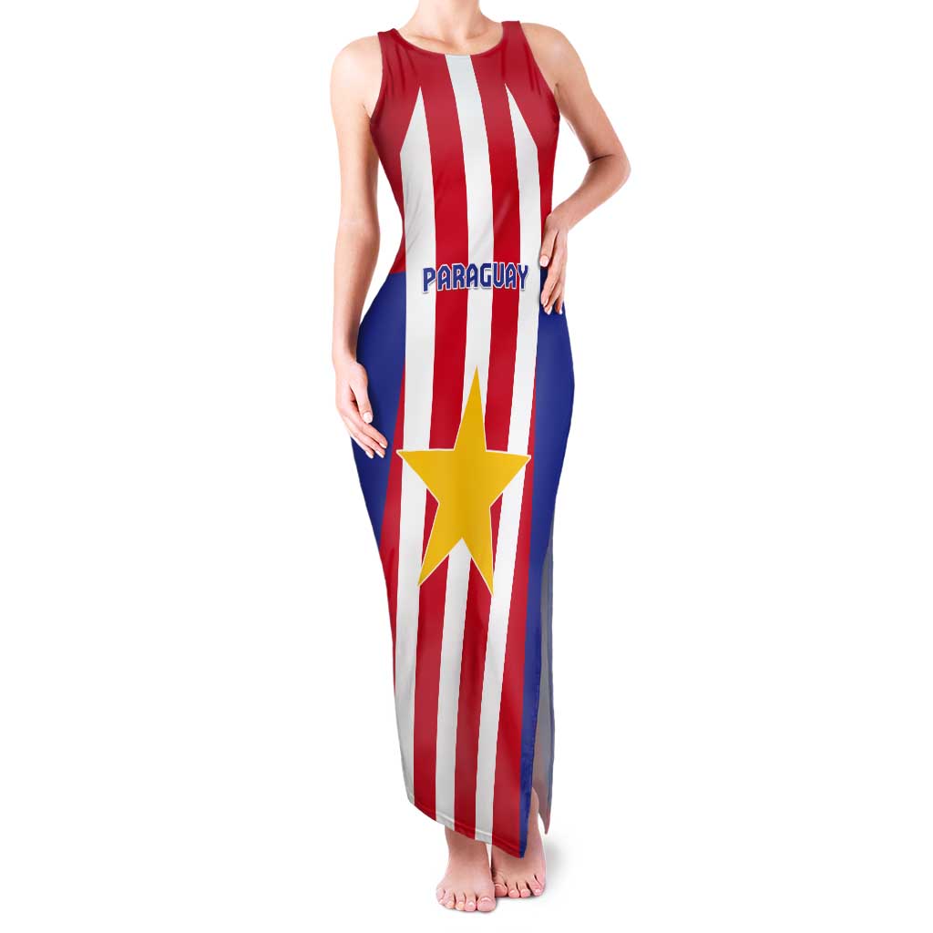 Custom Paraguay Star Football Tank Maxi Dress Go Albirroja