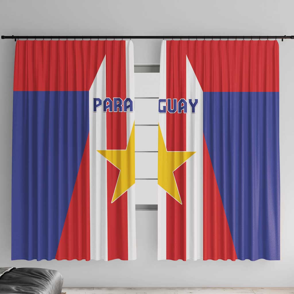 Paraguay Star Football Window Curtain Go Albirroja