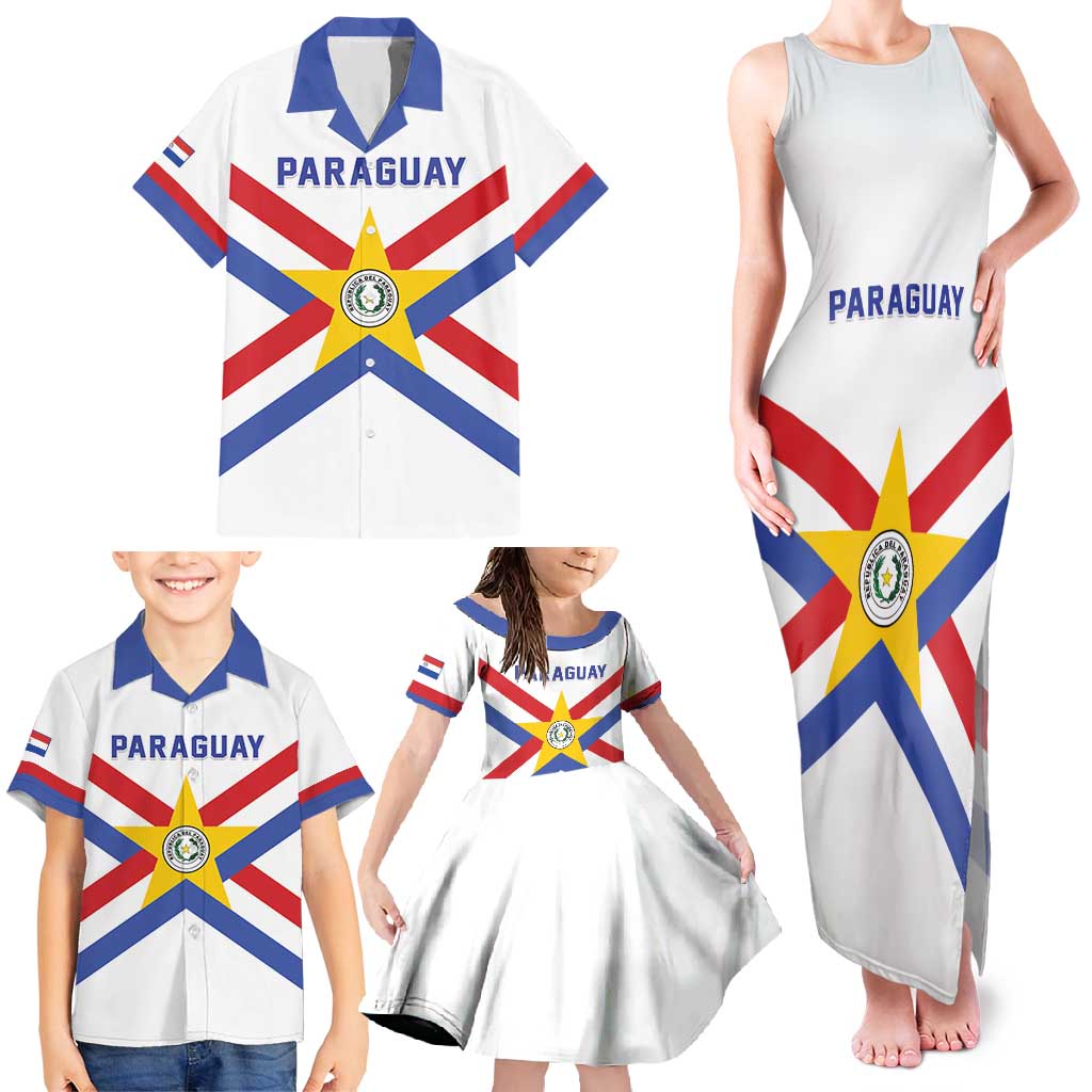 Custom Paraguay Football Family Matching Tank Maxi Dress and Hawaiian Shirt Unique Style